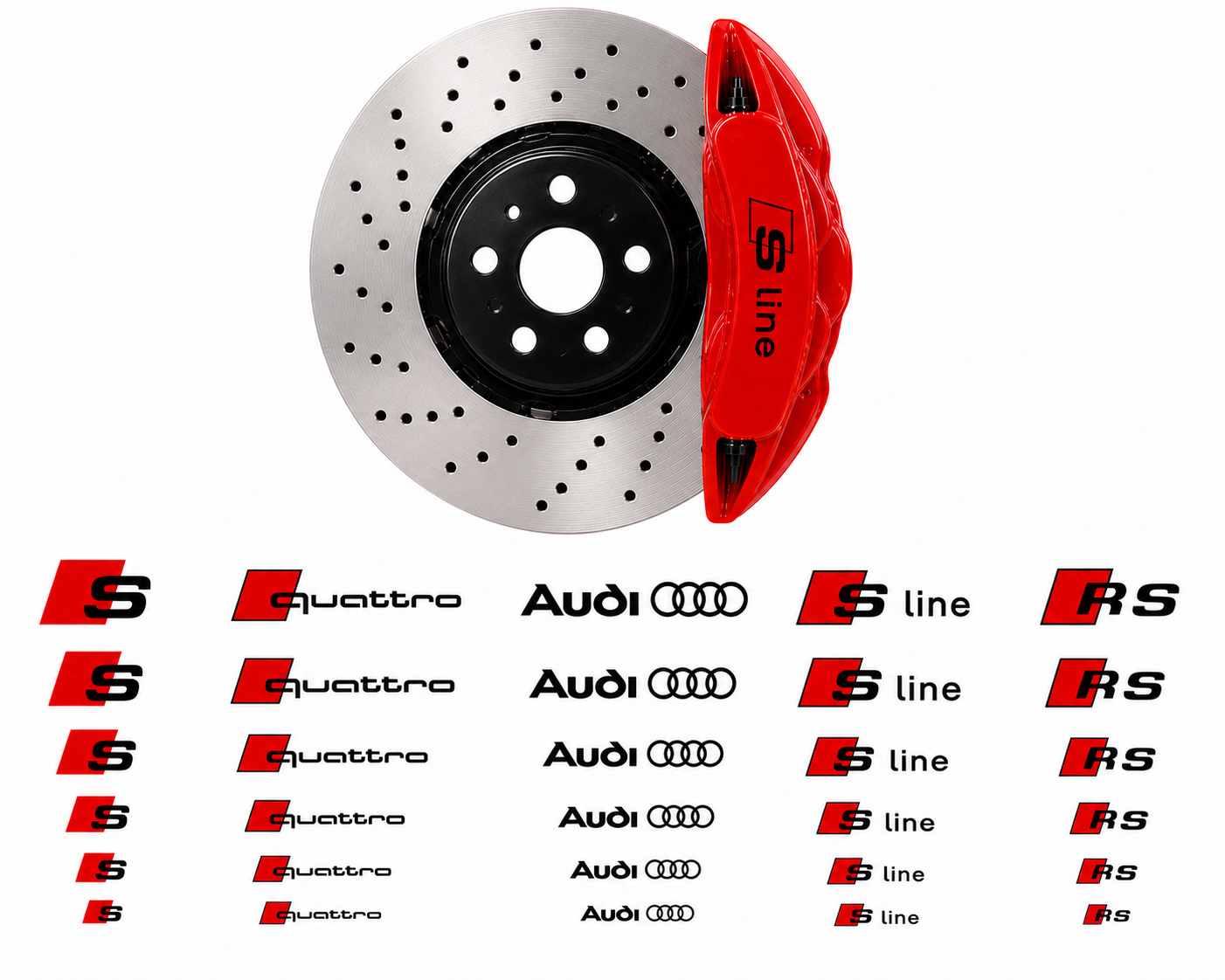 Audi Logos Brake Caliper Decal Kit
