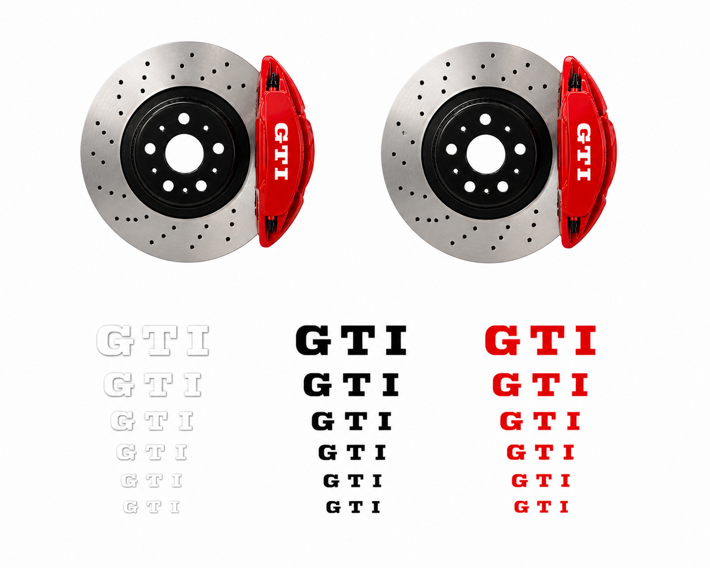 Volkswagen GTI Brake Caliper Decal Kit