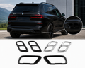 BMW Exhaust Tip Covers Gloss Black / Chrome for X5 X6 X7