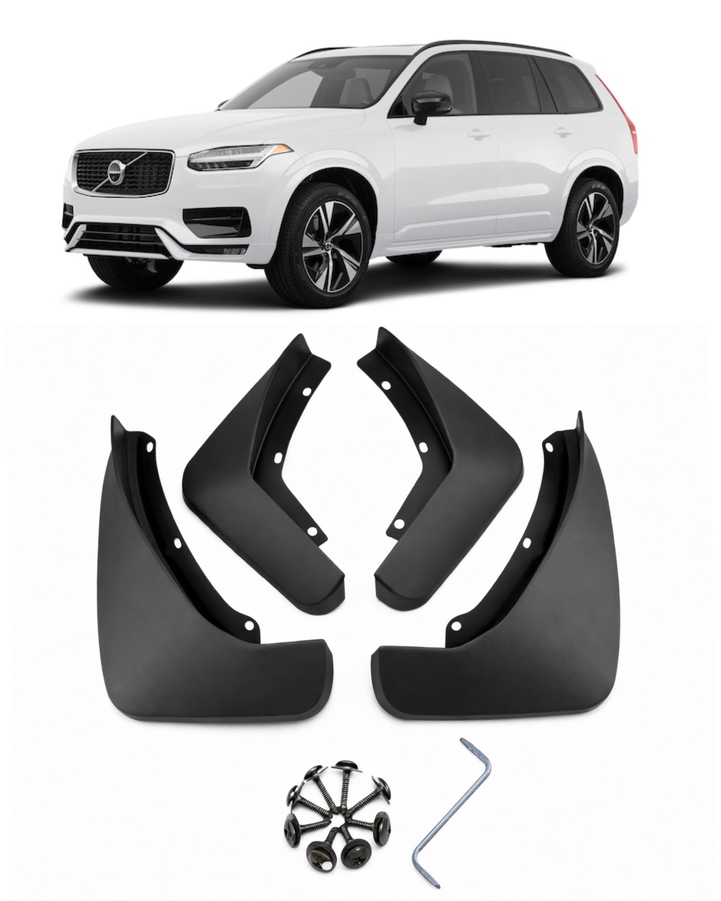 Compatible XC90 Mud Flaps / Splash Guards – 4-Pack (Fits 2016–2021)