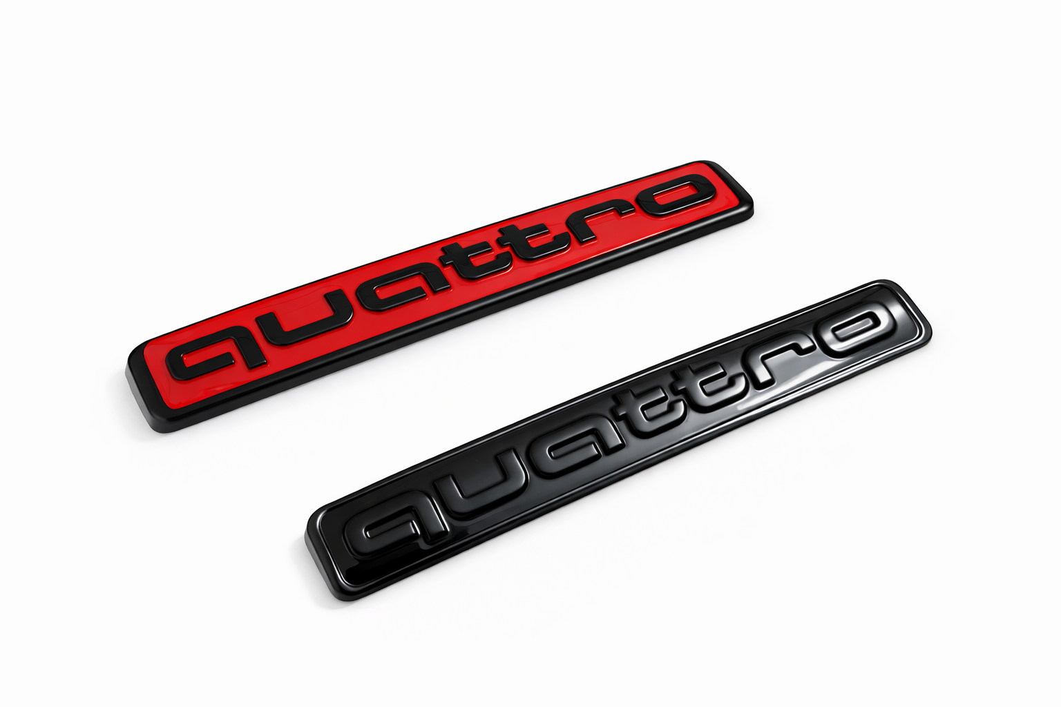Quattro emblem for trunk/fender - Black/Red