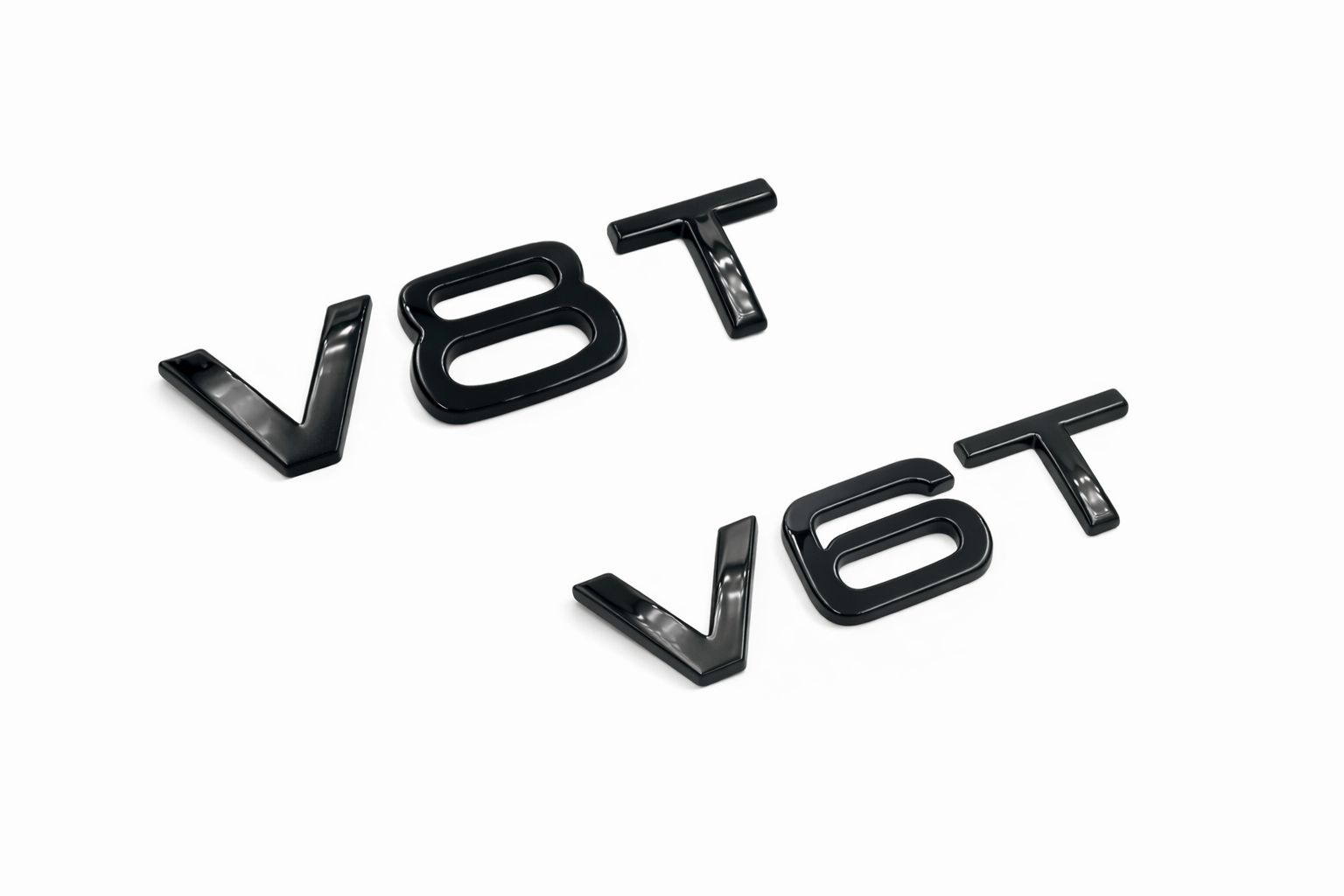 V8T/V6T Audi glossyblack emblems for trunk/fender