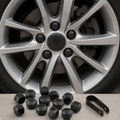 Universal Wheel Nut Covers 19mm – Black Lug Nut Caps Set 20pcs
