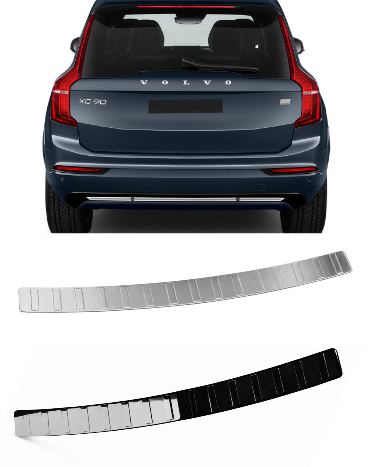 32399245 Rear Bumper Protector / Trunk Guard in Stainless Steel (Black / Chrome ...