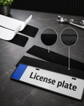 Self-Adhesive framless license plate holder mounting tape – Universal fit 2-pack (1 Car 2 plates)