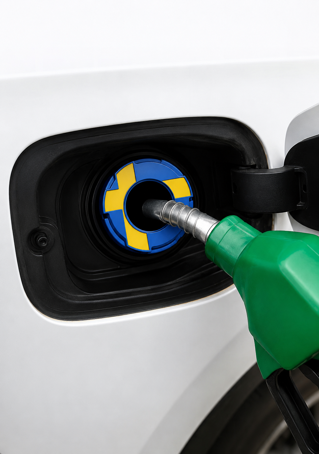 Sweden flag fuel overlay/cover - Blue & Yellow for Volvo