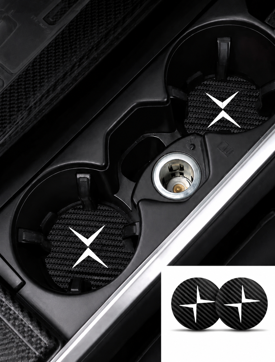 Polestae Carbon Fiber Car Cup Pads (2 PACK)