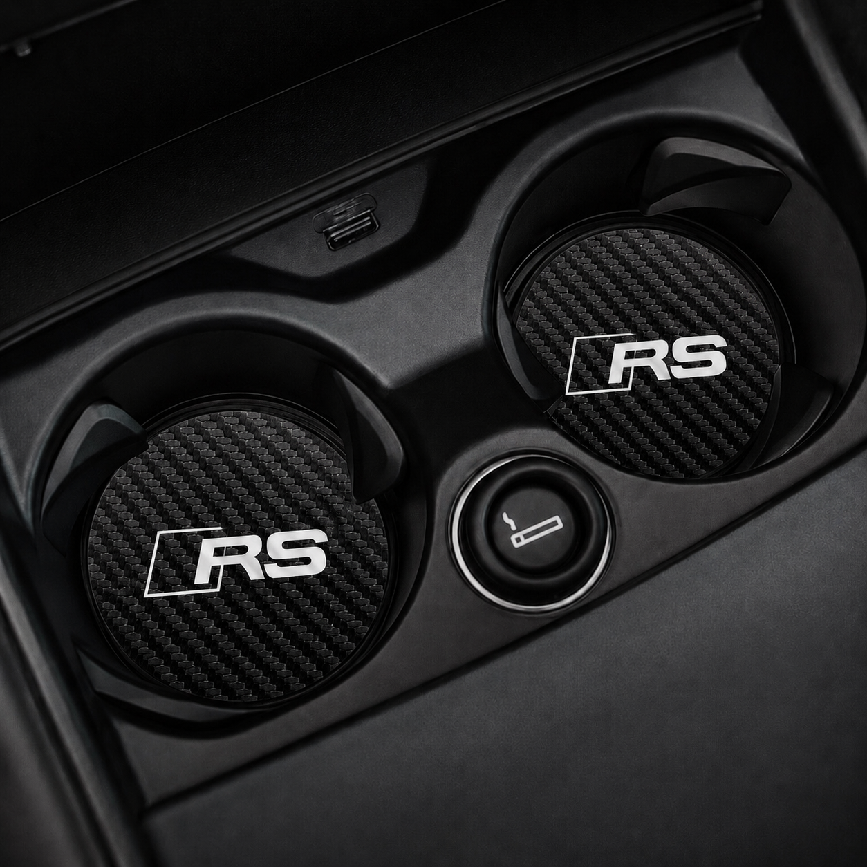 Audi RS Carbon Fiber Cup Pads (2PACK)