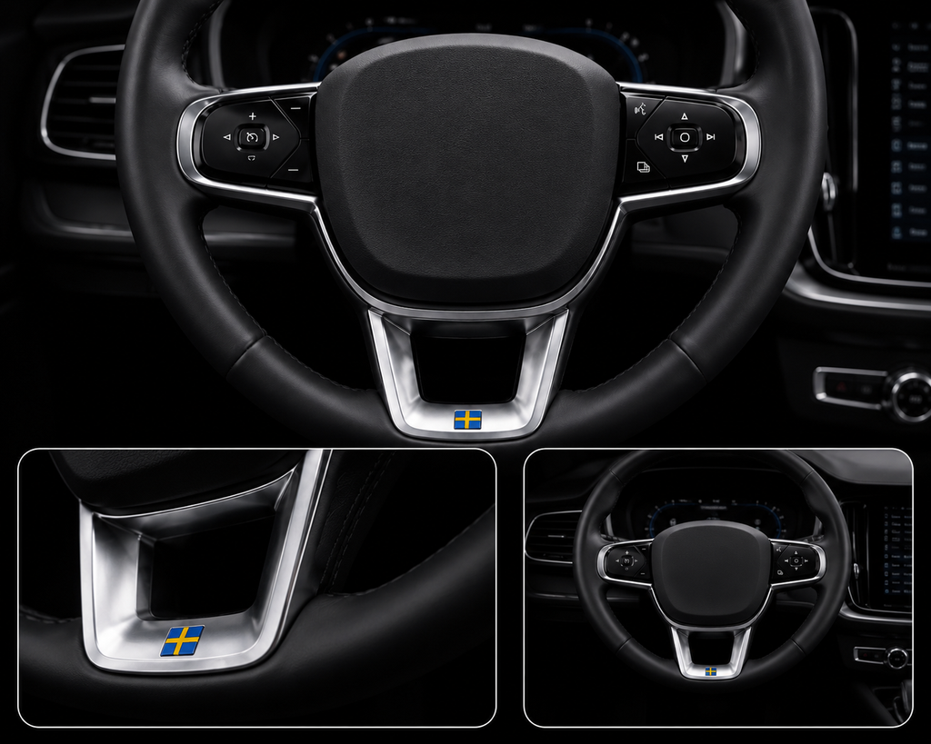 Swedish Flag Steering Wheel Emblem – Interior Decoration Volvo/Polestar