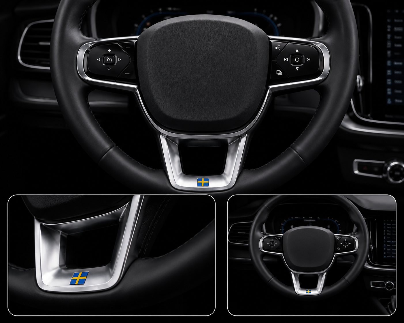 Swedish Flag Steering Wheel Emblem – Interior Decoration Volvo/Polestar