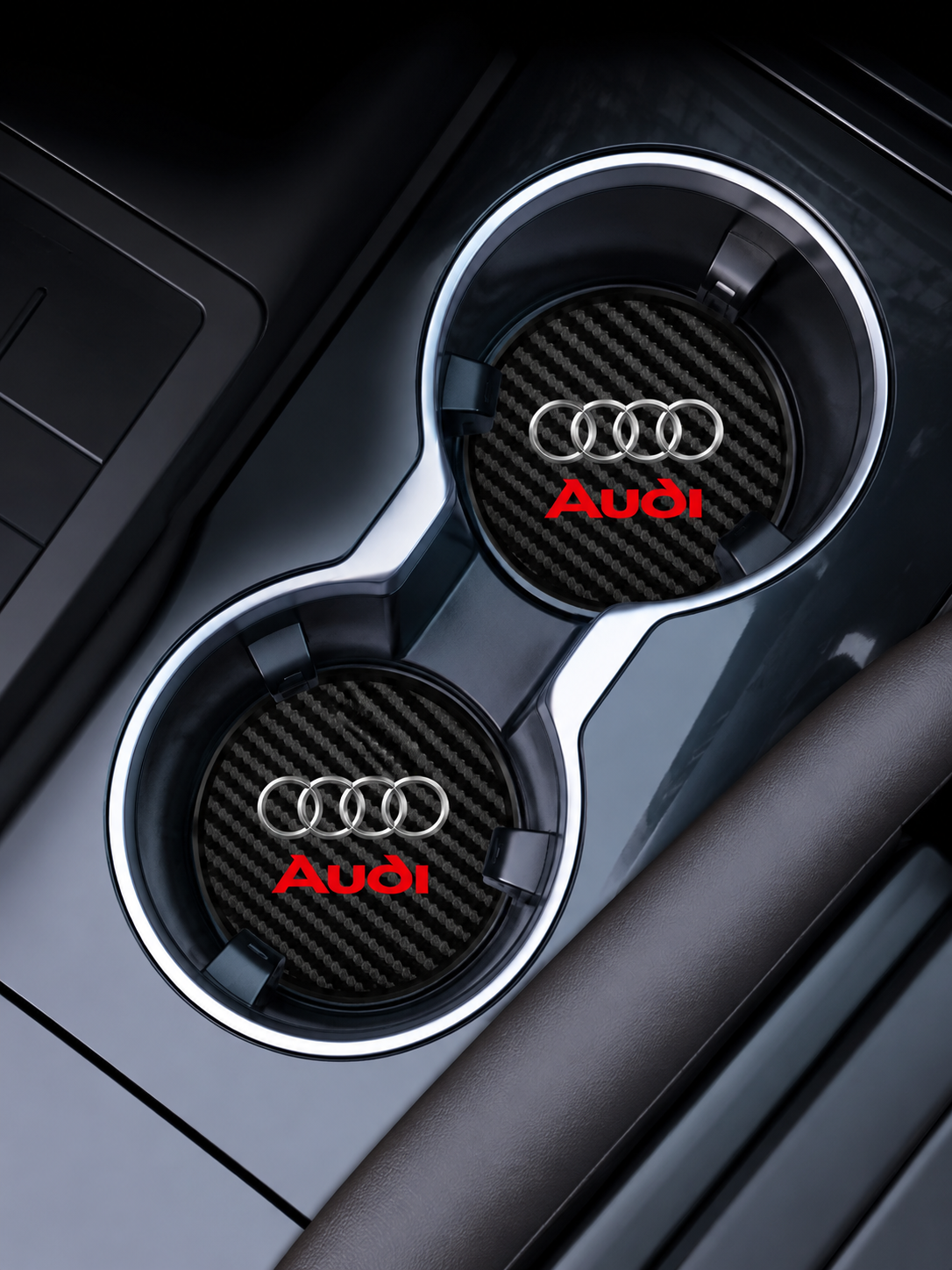 ”Carbon Fiber” Cup Pads for Audi (2PACK)