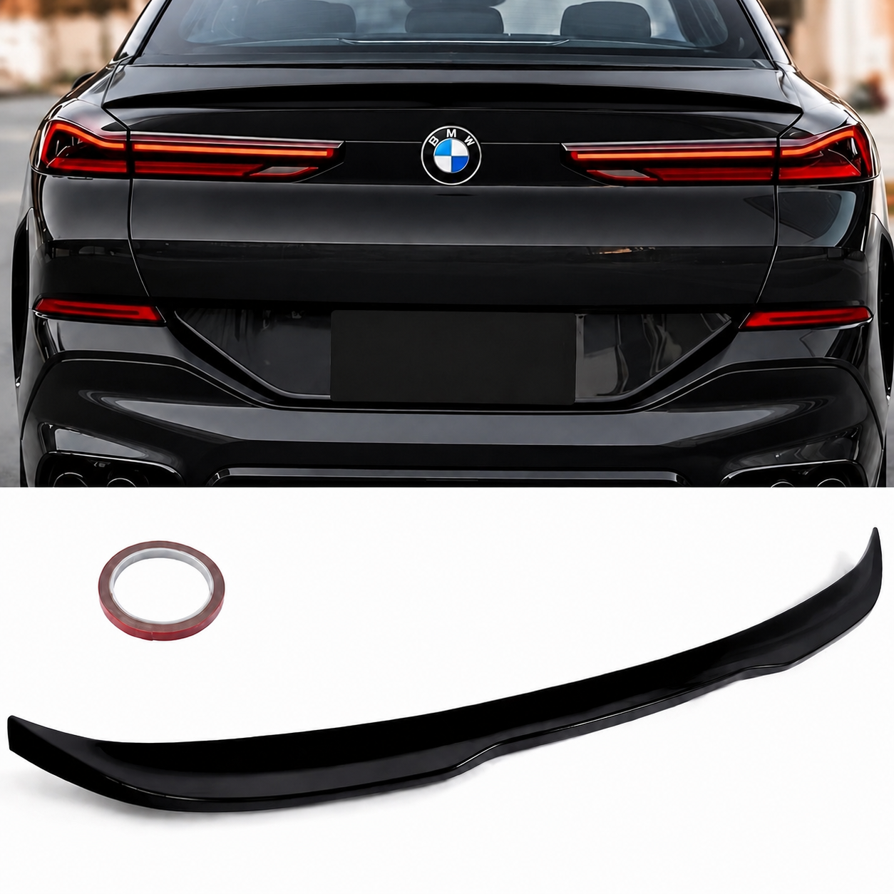 BMW X6 / X6M G06 2020–2025 Gloss Black Rear Trunk Spoiler Wing