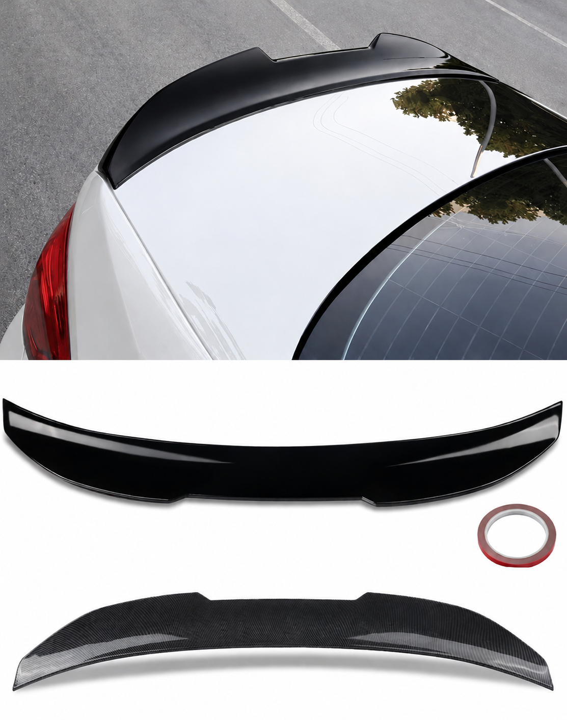 BMW G30 & F90 M5 2017–2023 Rear Trunk Spoiler Wing – Gloss Black / Carbon Fiber Style