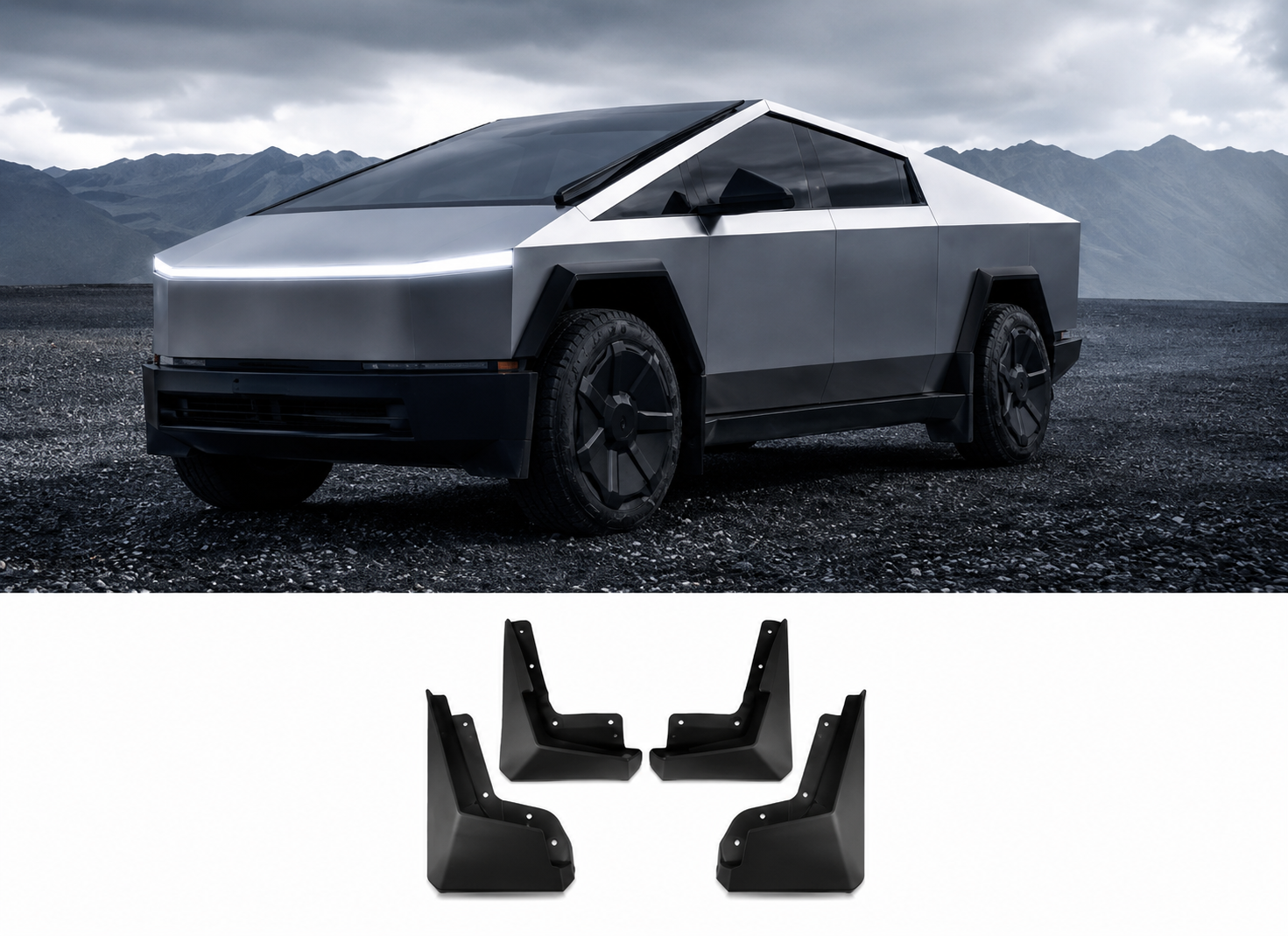 Tesla Cybertruck Mud Flaps Splash Guards Set – Front & Rear Protection (4PCS)