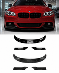 BMW 5 Series F10/F11 2011–2017 Front Lip Splitter – Gloss Black / Carbon Fiber Look