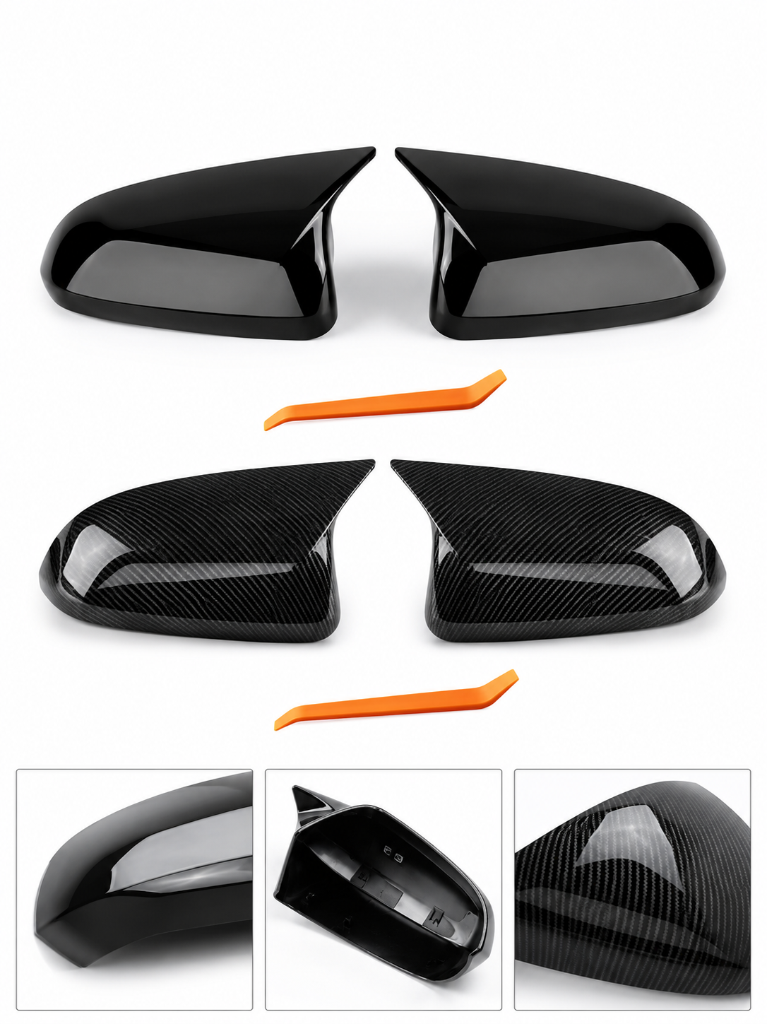 BMW X3 / X4 / X5 / X6 / X7 (2018–2024) M Style Mirror Caps – Gloss Black / ”Carbon Fiber Look”