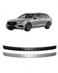 Rear Bumper Protector / Trunk Guard in Stainless Steel (Black / Chrome Silver) – Fits Volvo V90 2016-2025
