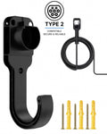 EV Charging Cable Holder Type 2 – Wall Mounted Cable Hook for Electric Vehicles