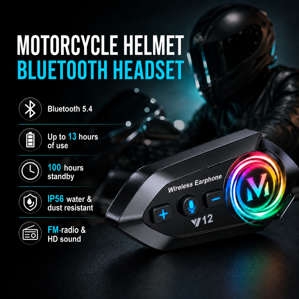 Motorcycle Helmet Bluetooth Headset – Bluetooth, FM Radio & HD Sound