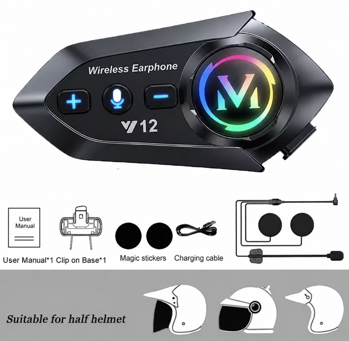 Motorcycle Helmet Bluetooth Headset – Bluetooth, FM Radio & HD Sound