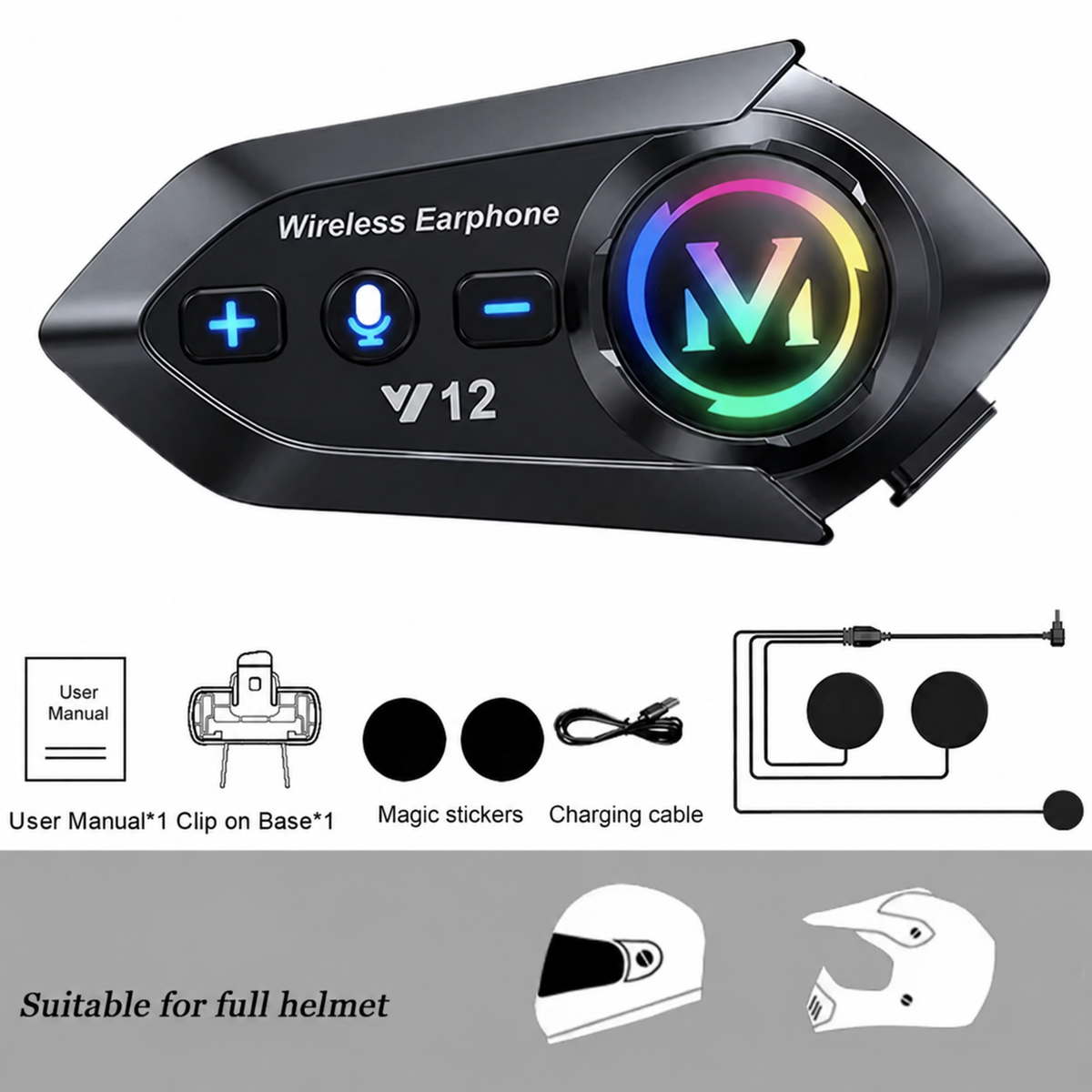 Motorcycle Helmet Bluetooth Headset – Bluetooth, FM Radio & HD Sound