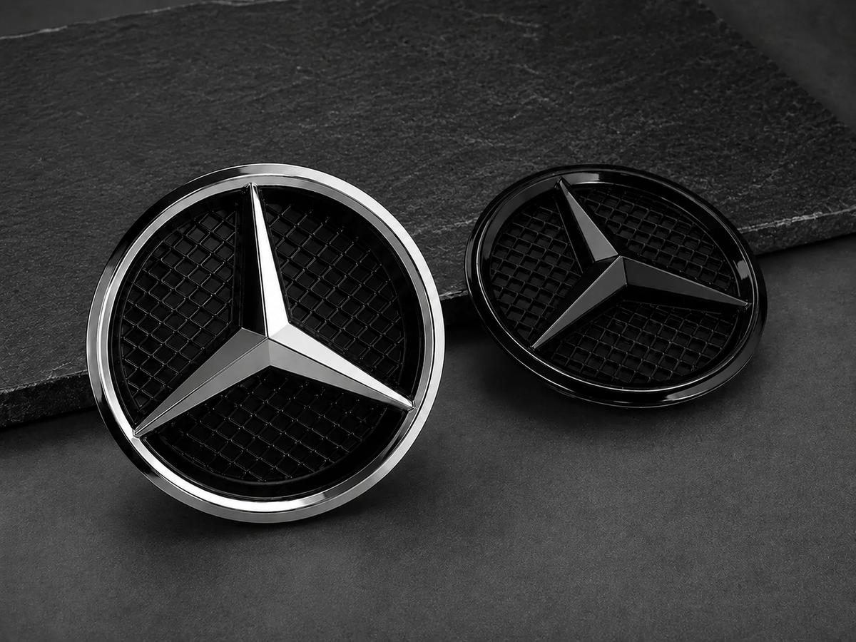Mercedes complete star for grill C/E/GLC/GLE/GLS – Glossyblack/Chrome