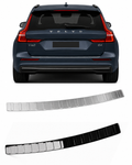 Rear Bumper Protector / Trunk Guard in Stainless Steel (Black / Chrome Silver) – Fits Volvo V60/V60CC 2019-2025