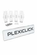 Plexiclick Transparent/Black License Plate Holder (4-Pack)
