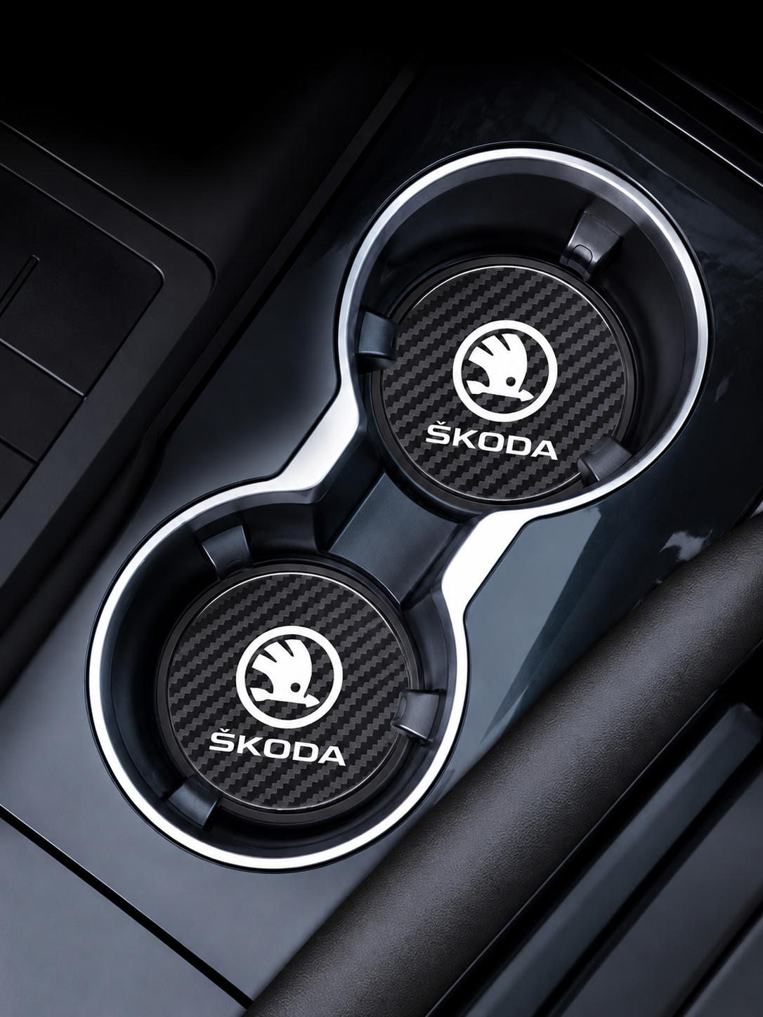 Skoda ”Carbon Fiber” Cup Pads (2PACK)
