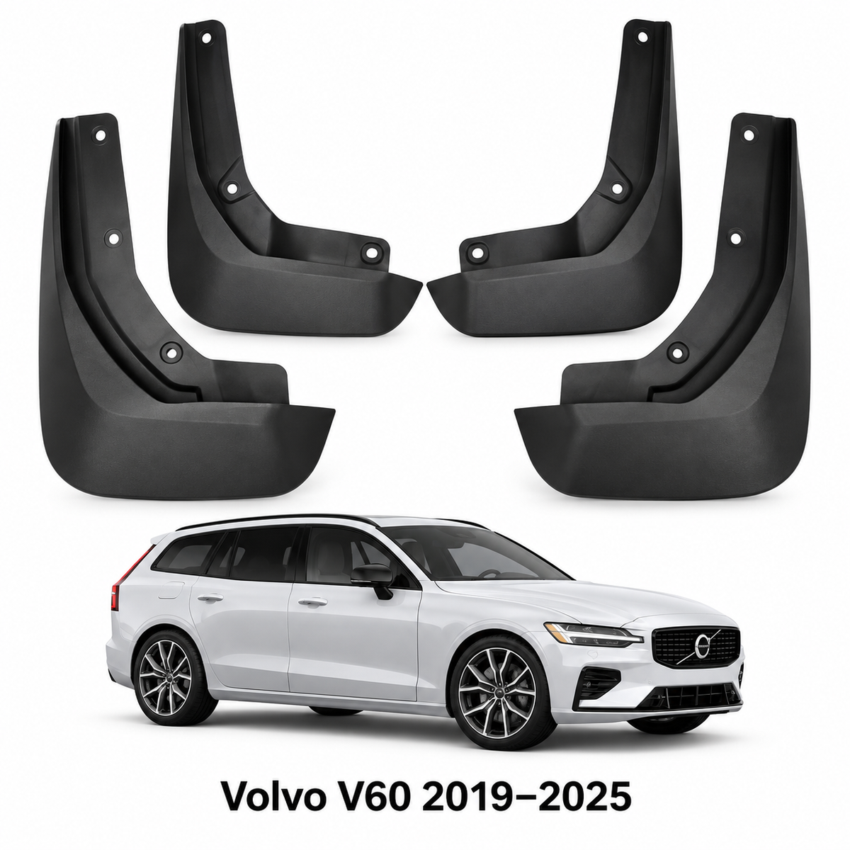 Mud Flaps for Volvo V60 (2019–2025) – 4-Piece Set