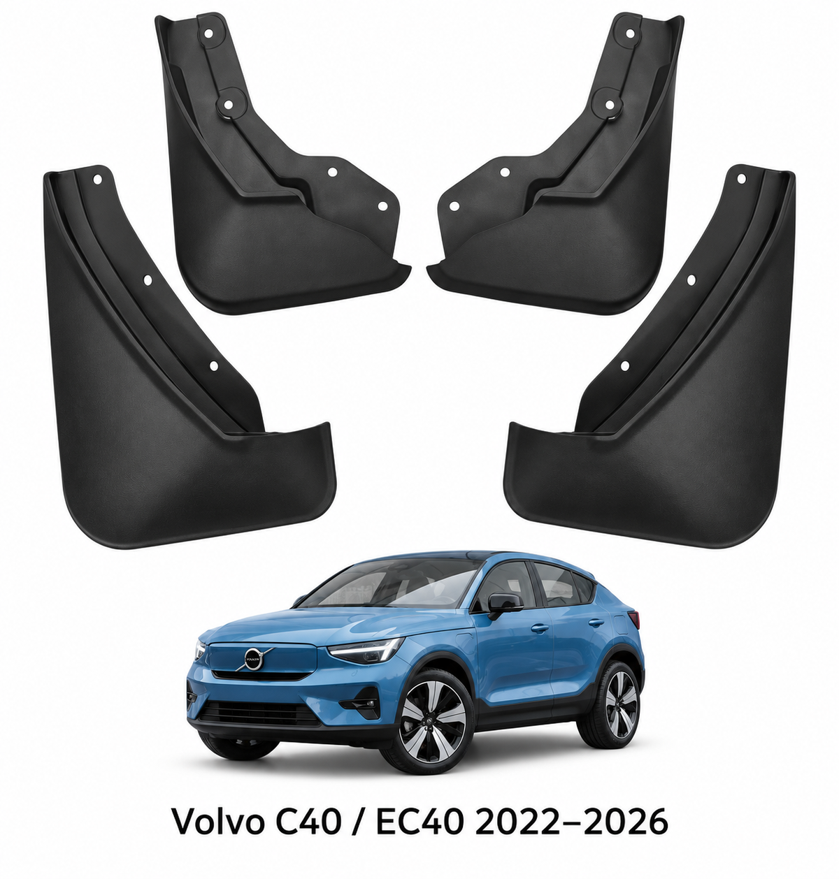 Mud Flaps for Volvo C40 / EC40 (2022–2026) – 4-Piece Set