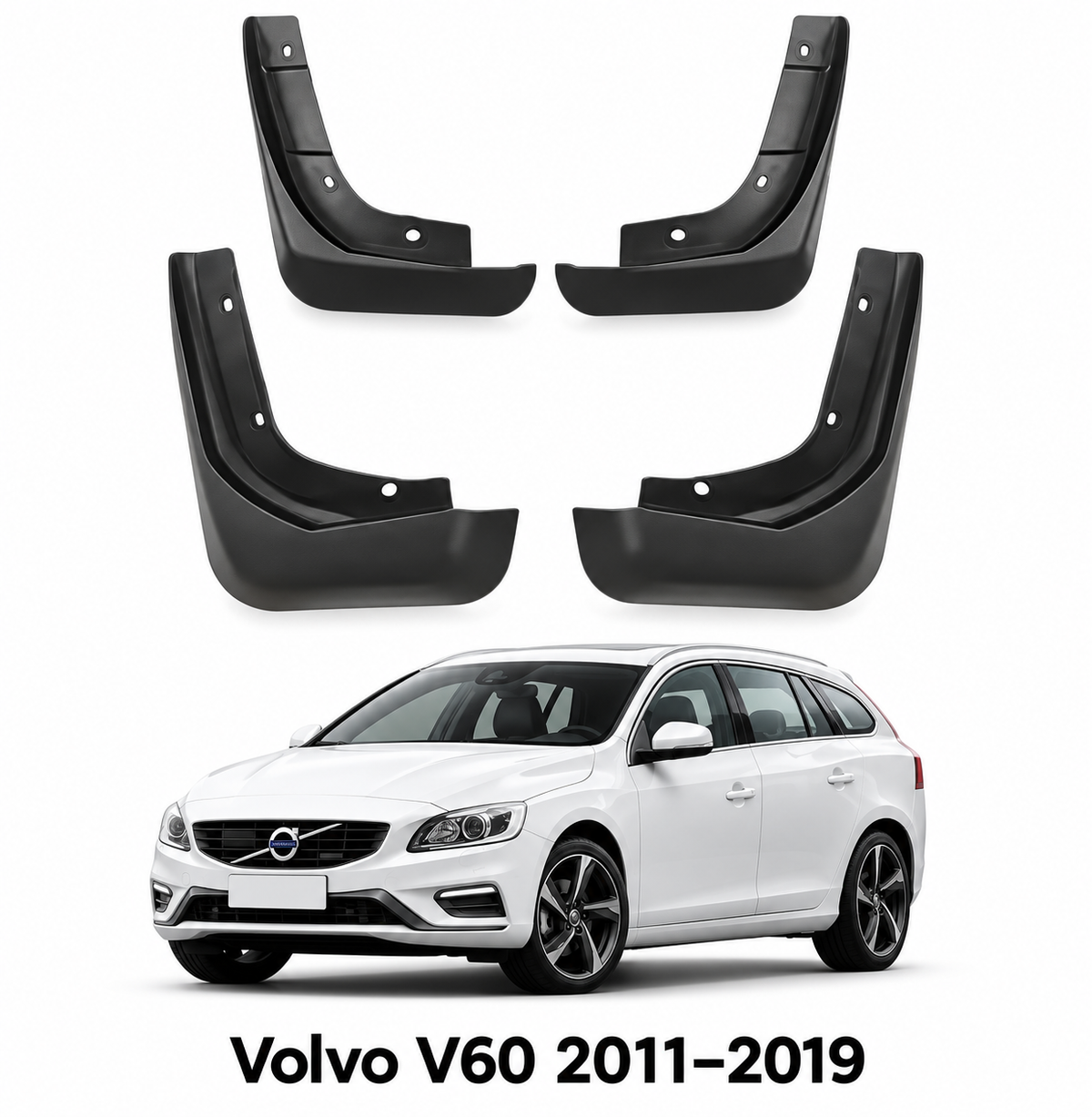 Mud Flaps for Volvo V60 (2011–2019) – 4-Piece Set