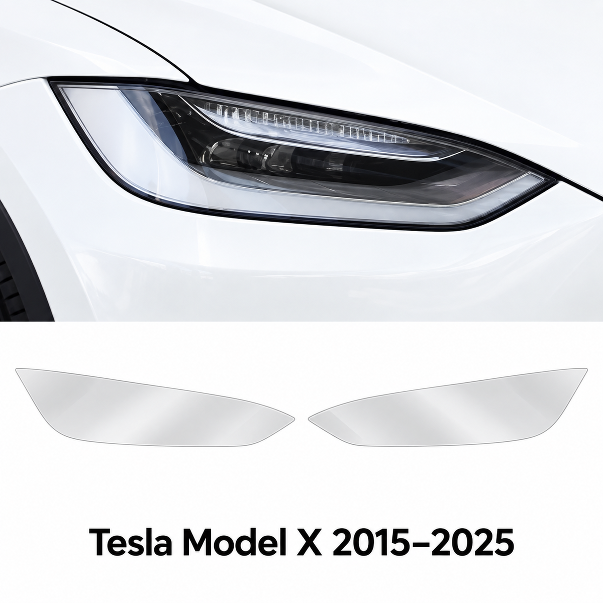 Pre-Cut Clear Headlight Protection Film for Tesla Model X (2015–2025)