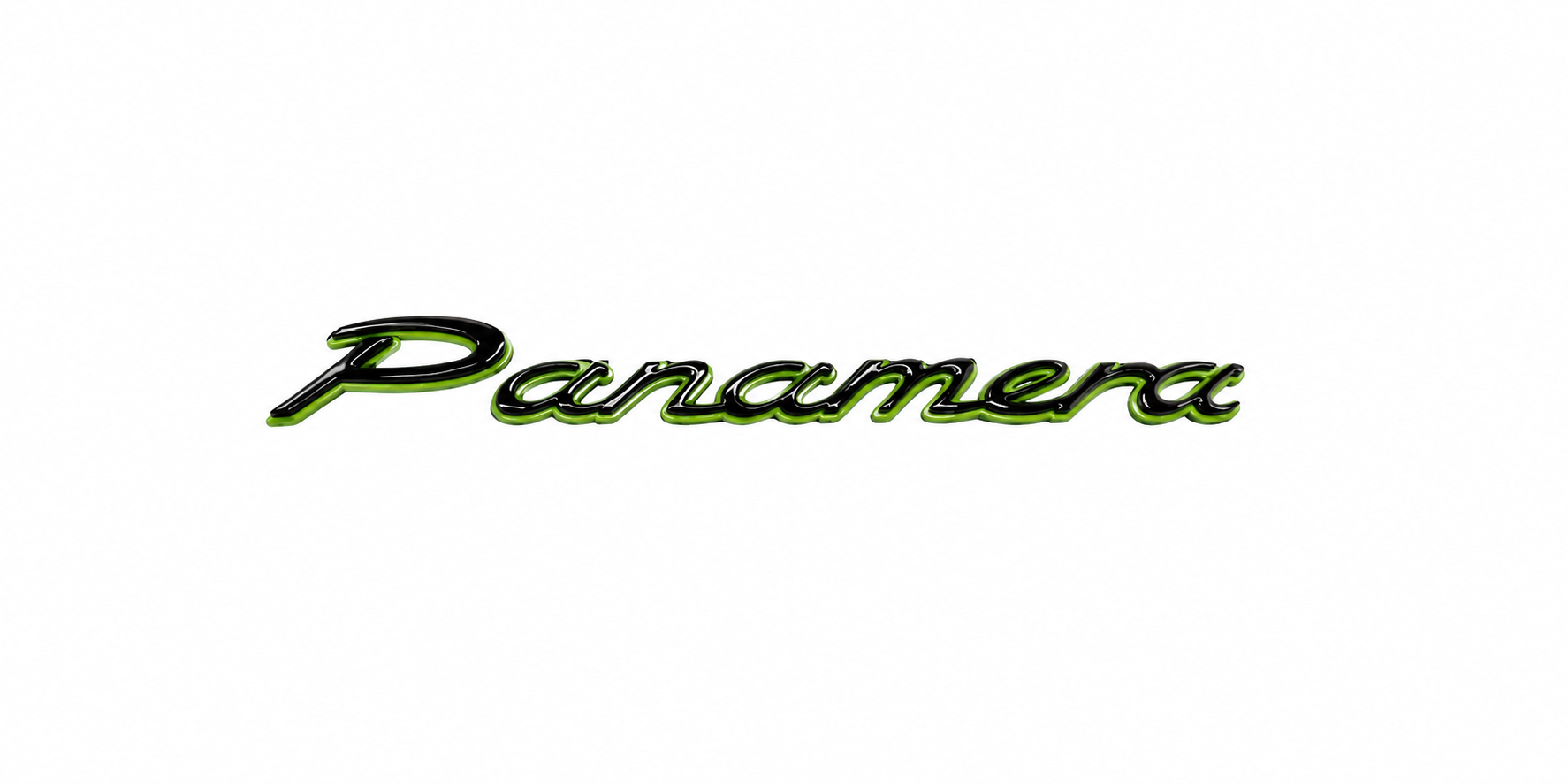 Panamera Black Letter Badge Emblem Green Base