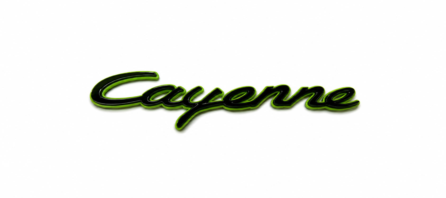 Cayenne Black Letter Badge Emblem Green Base