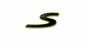 S Black Letter Badge Emblem Green Base