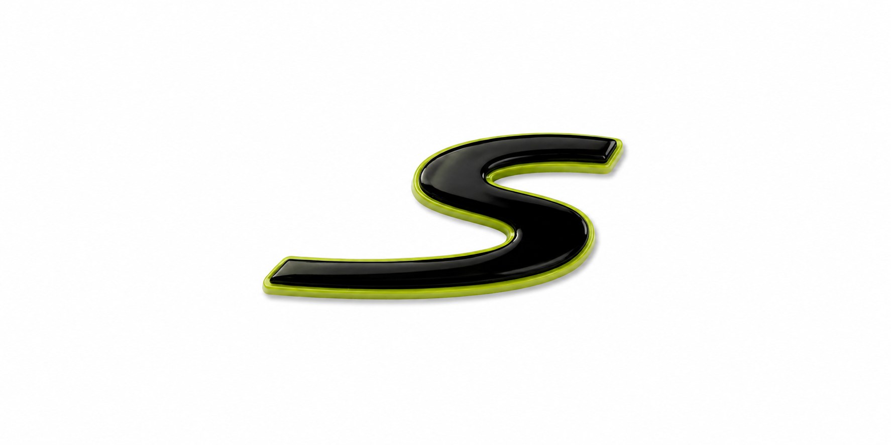 S Black Letter Badge Emblem Green Base