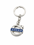 Volvo Logo Metal Keychain – Silver & Blue