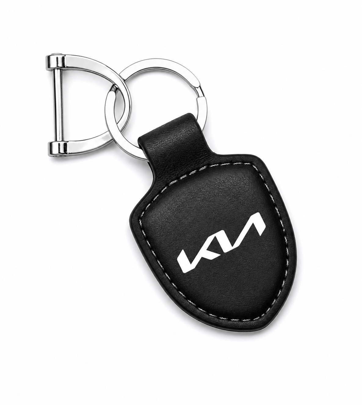 Black Kia New Edition Vegan Leather Keychain