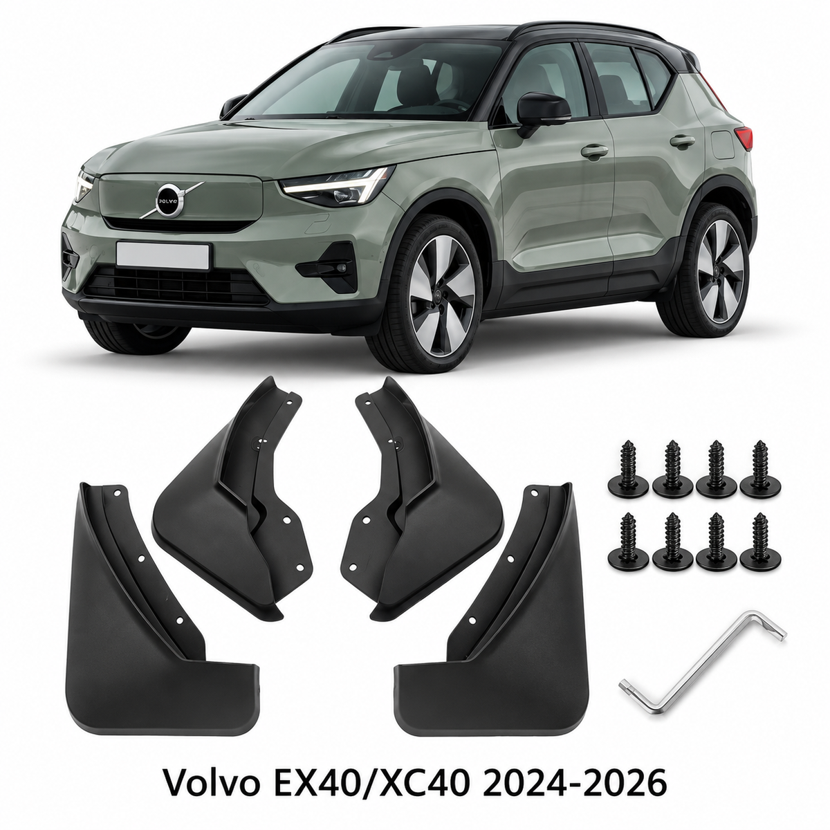Mudflaps for Volvo EX40 / XC40 2024–2026 – 4-Piece Set Front & Rear
