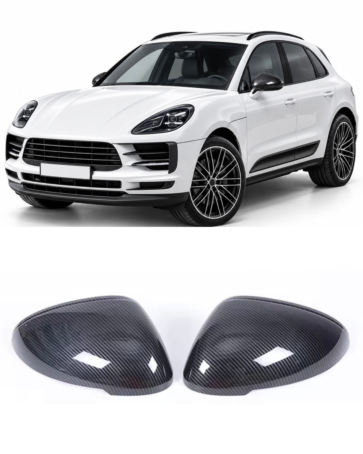 Mirror covers for Porsche Macan - Carbonfiber look (2014–2024) Complete set