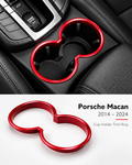 Red Cup Holder Trim Ring for Porsche Macan 2014–2024