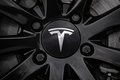 Tesla Wheel Center Caps – Black with Silver Logo (4-Pack) 57MM