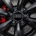 Audi Wheel Center Caps – Black with Chrome Rings – Available in 3 Sizes (4 Pack)