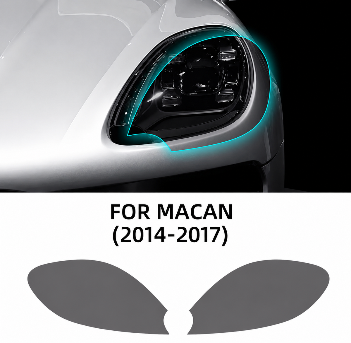 Smoked Headlight Protection Film – Porsche Macan 2014–2017