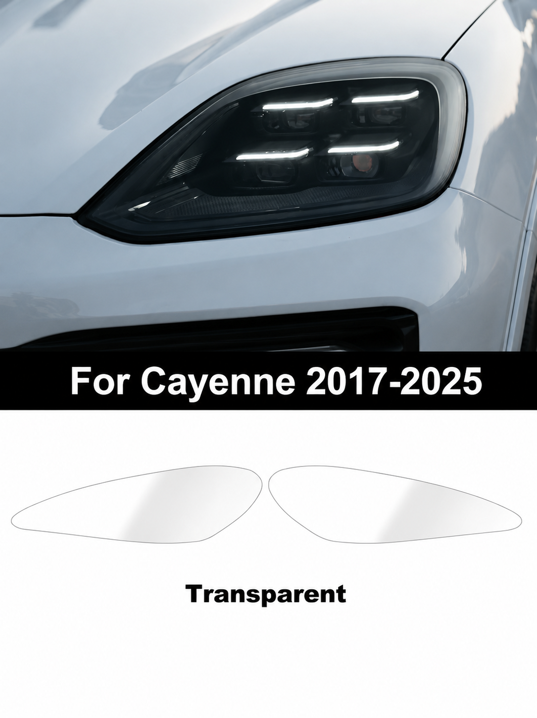 Transparent Headlight Protection Film for Porsche Cayenne 2017–2025