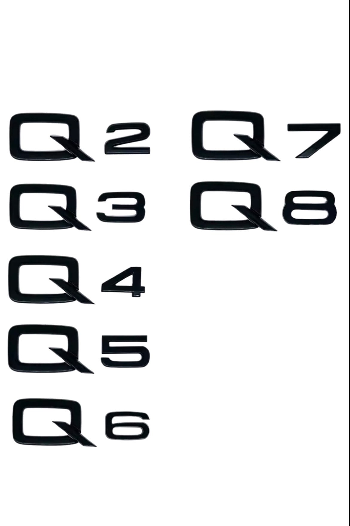 Audi Q Badge Emblem - Gloss black